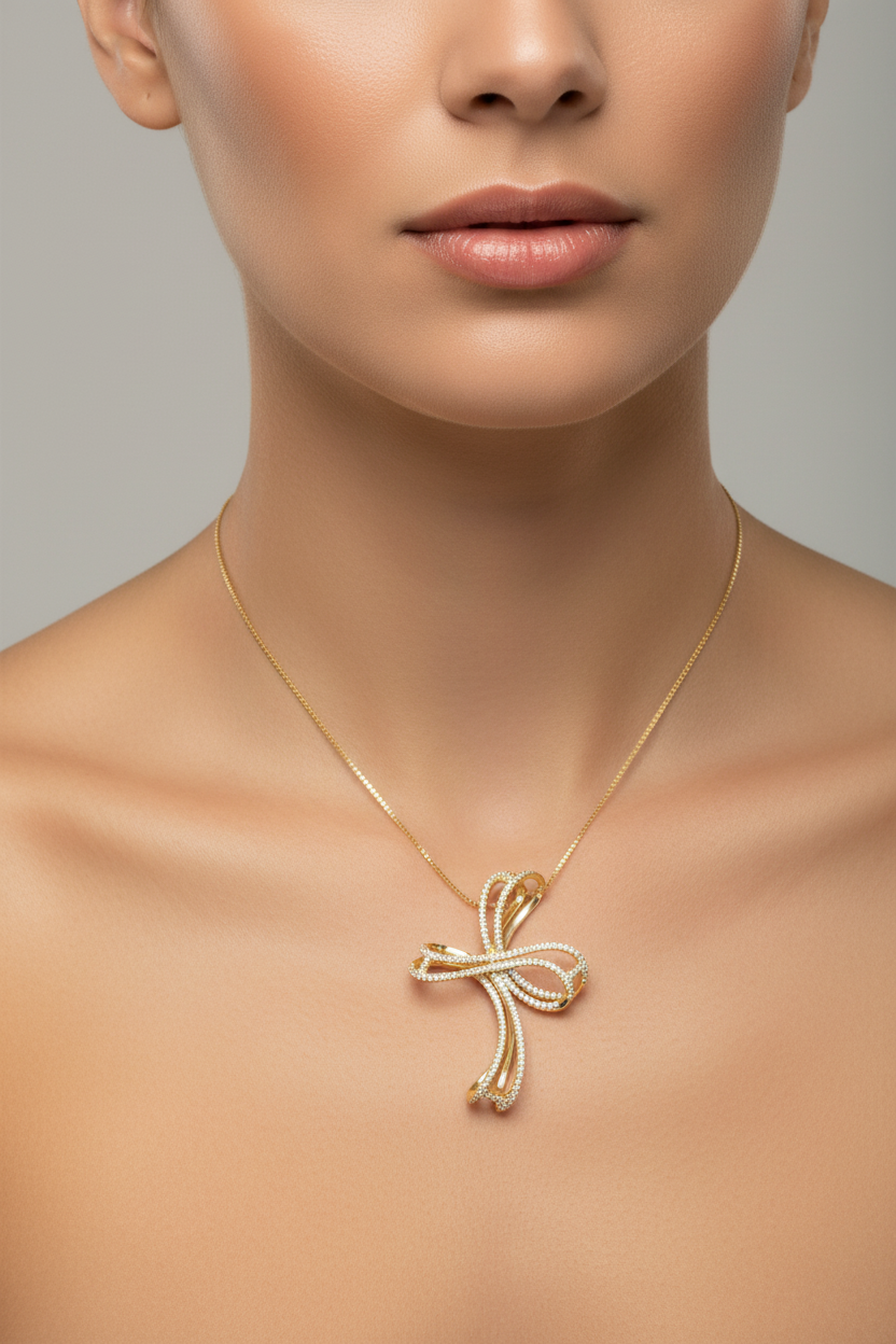 Cadena con dije de Cruz grande,