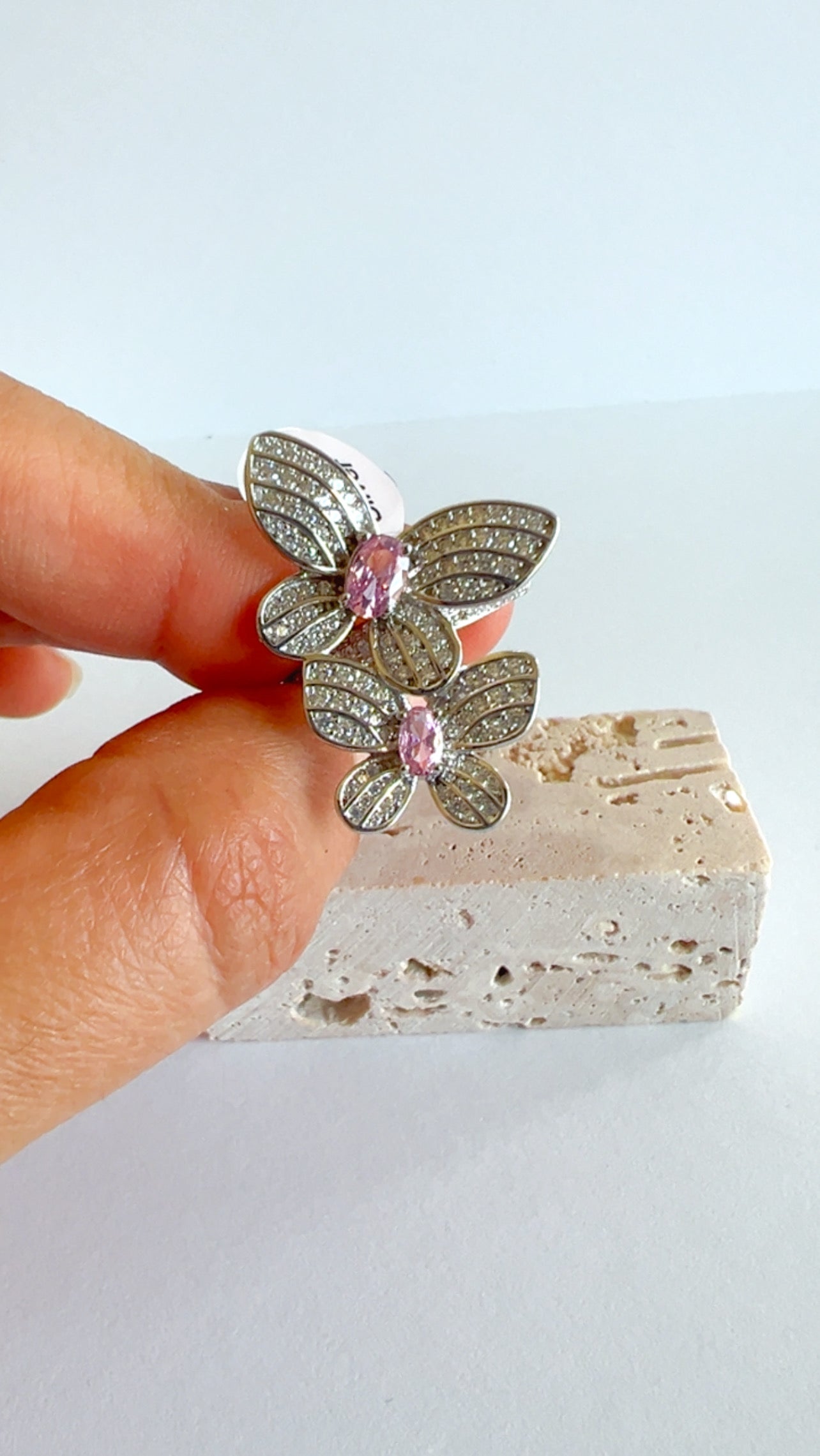 Lilly Anillo Doble Mariposa en Plata925