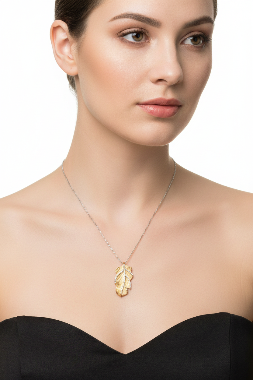 Cadena con dije de hoja