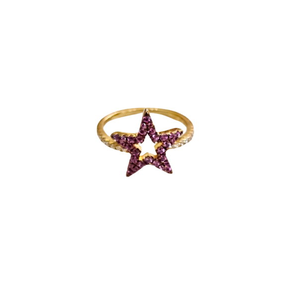 Samanda Anillo de estrella Morada Micropave