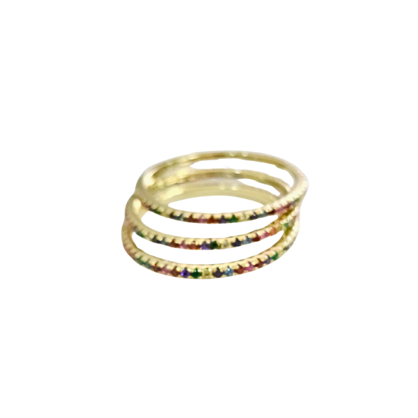 Anillos bandita multicolor trio