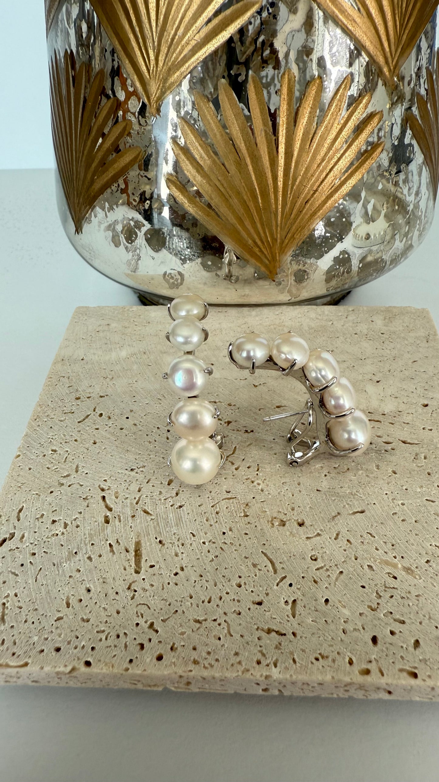 Frida Aritos de Perlas Naturales en Plata925