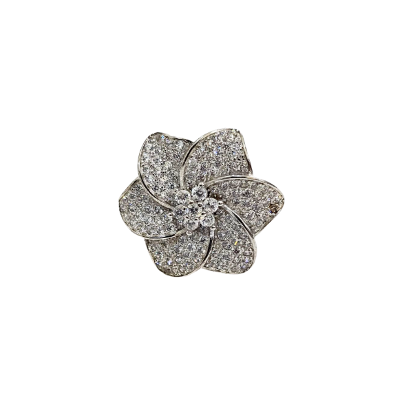 Margaret Anillo Plata 925 en Forma de Flor Micropave