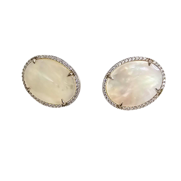 Amalia Aritos en Plata925 y Madre Perla con Zircones,