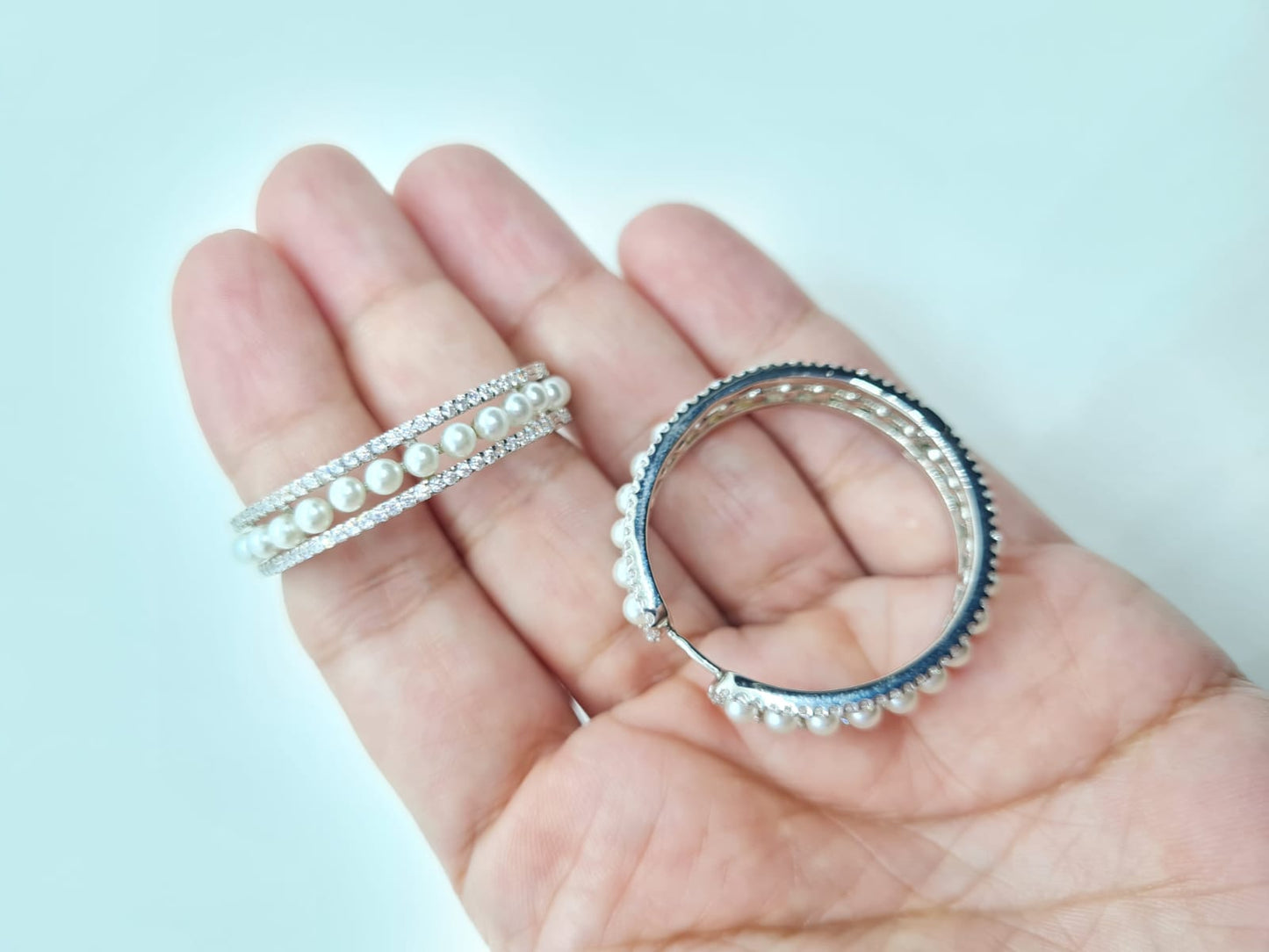 Exquisita joyería, para elevar tu estilo! , sisters jewelry, Just $1900.00! ShopArgollas Grandes con Perlas y zircones now at Sister'sJewelrySister'sJewelry{TAGS