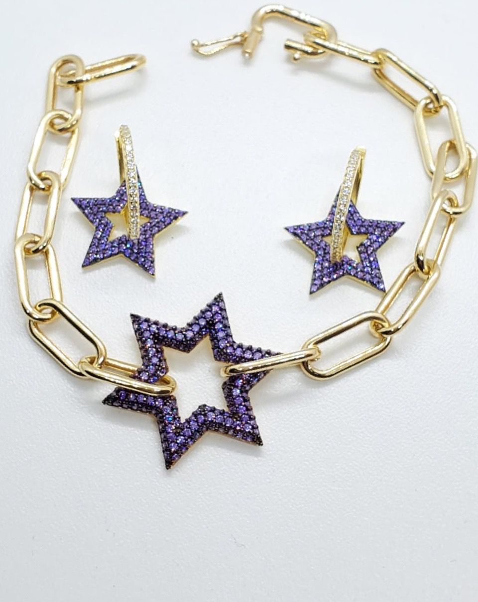 Joyería Fina, para toda ocasión, sisters jewelry, Just $2800.00! ShopJuego de Pulsera y Aritos Estrella Morada now at Sister'sJewelrySister'sJewelry{TAGS