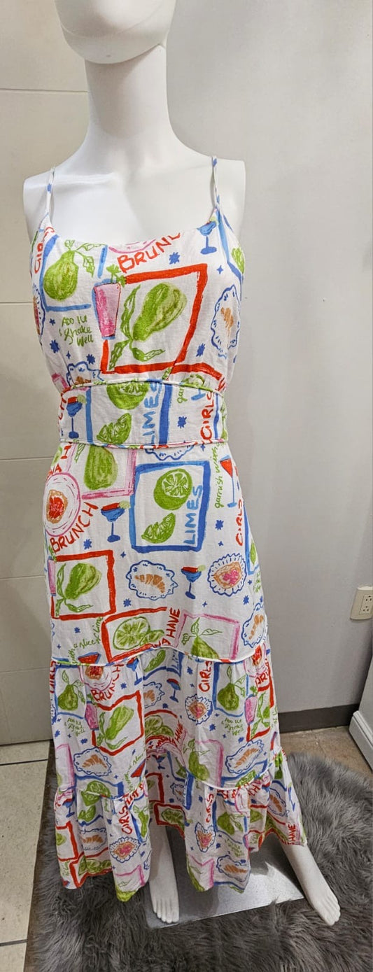 Cinthia Rowley Vestido estampado de verano Largo