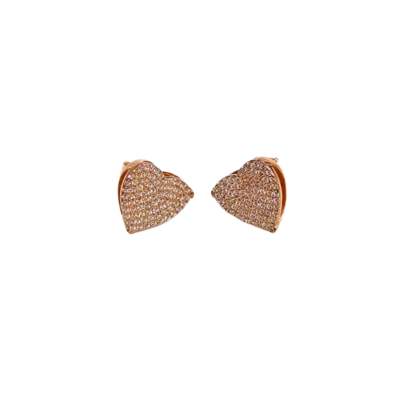 Rachel Aritos Stud en Forma de Corazón Micropave Medianos