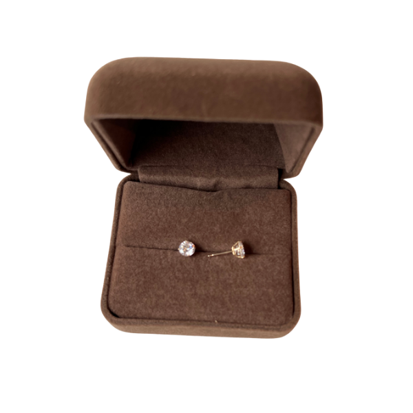 Aria Aritos de Oro de 14k Mini Stud de Zircon