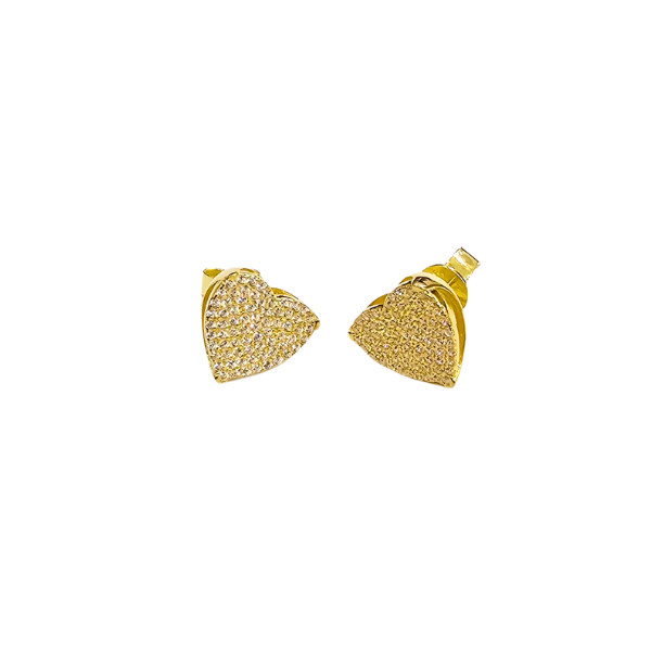 Rachel Aritos Stud en Forma de Corazón Micropave Medianos