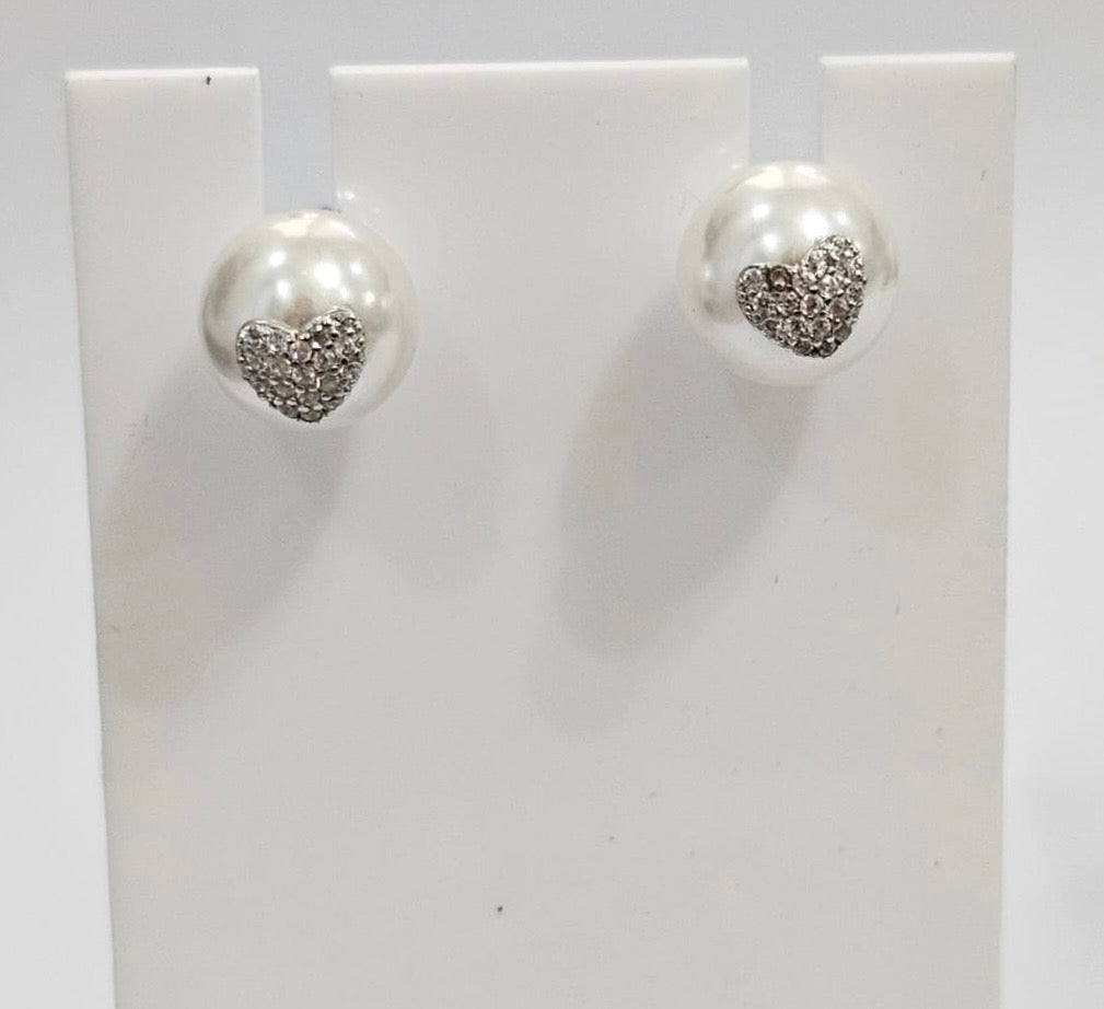 Merar y Aritos de Perlas con Plata925 y Zircones