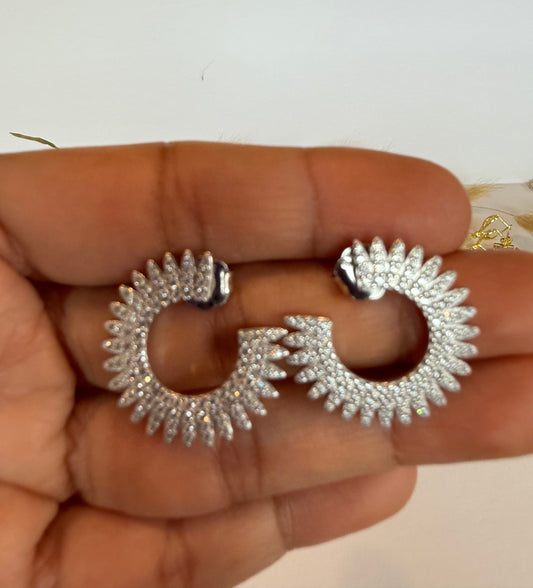 Aritos media luna plata925