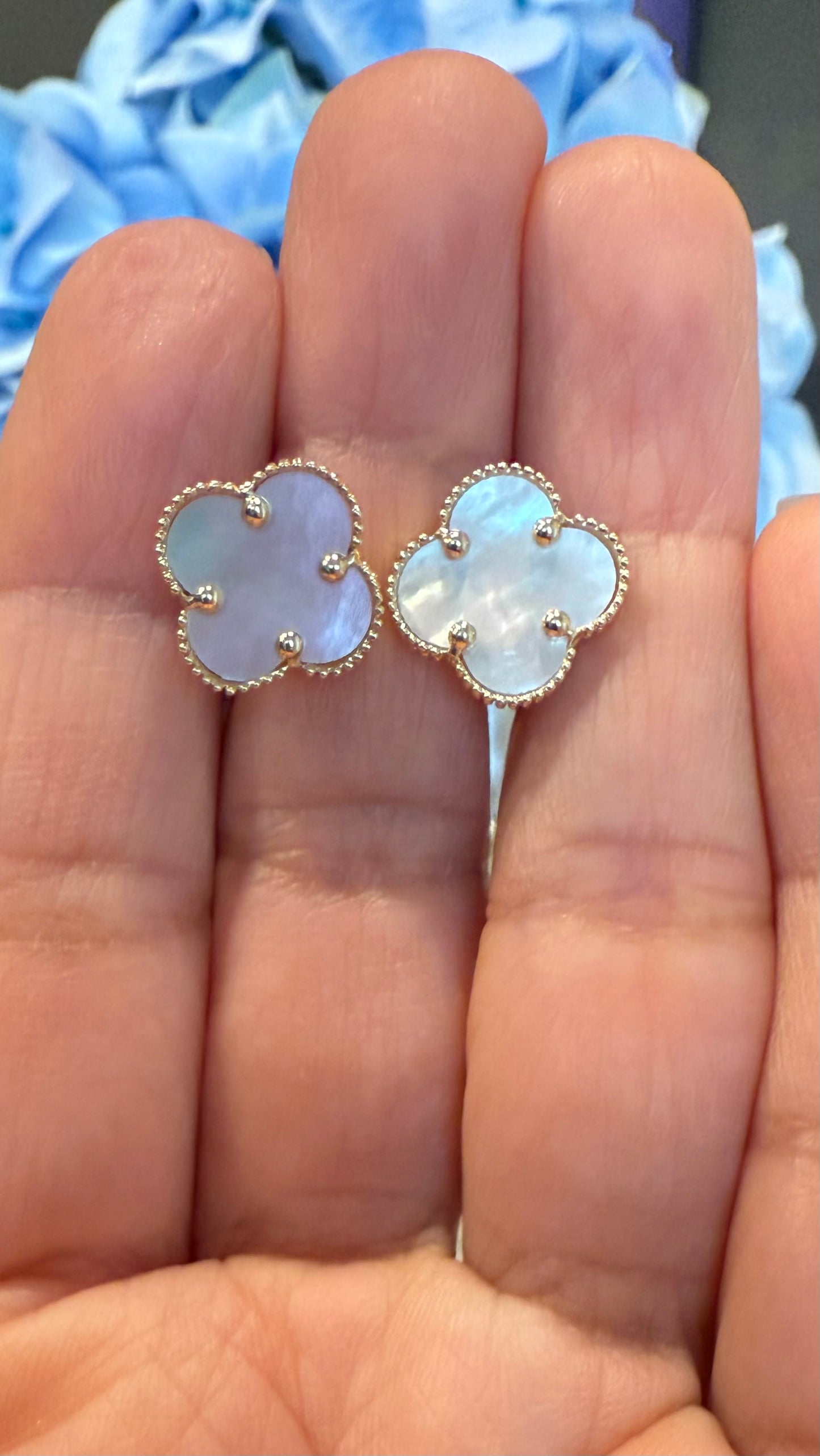 Aritos de Oro de 14k en Forma de Trébol