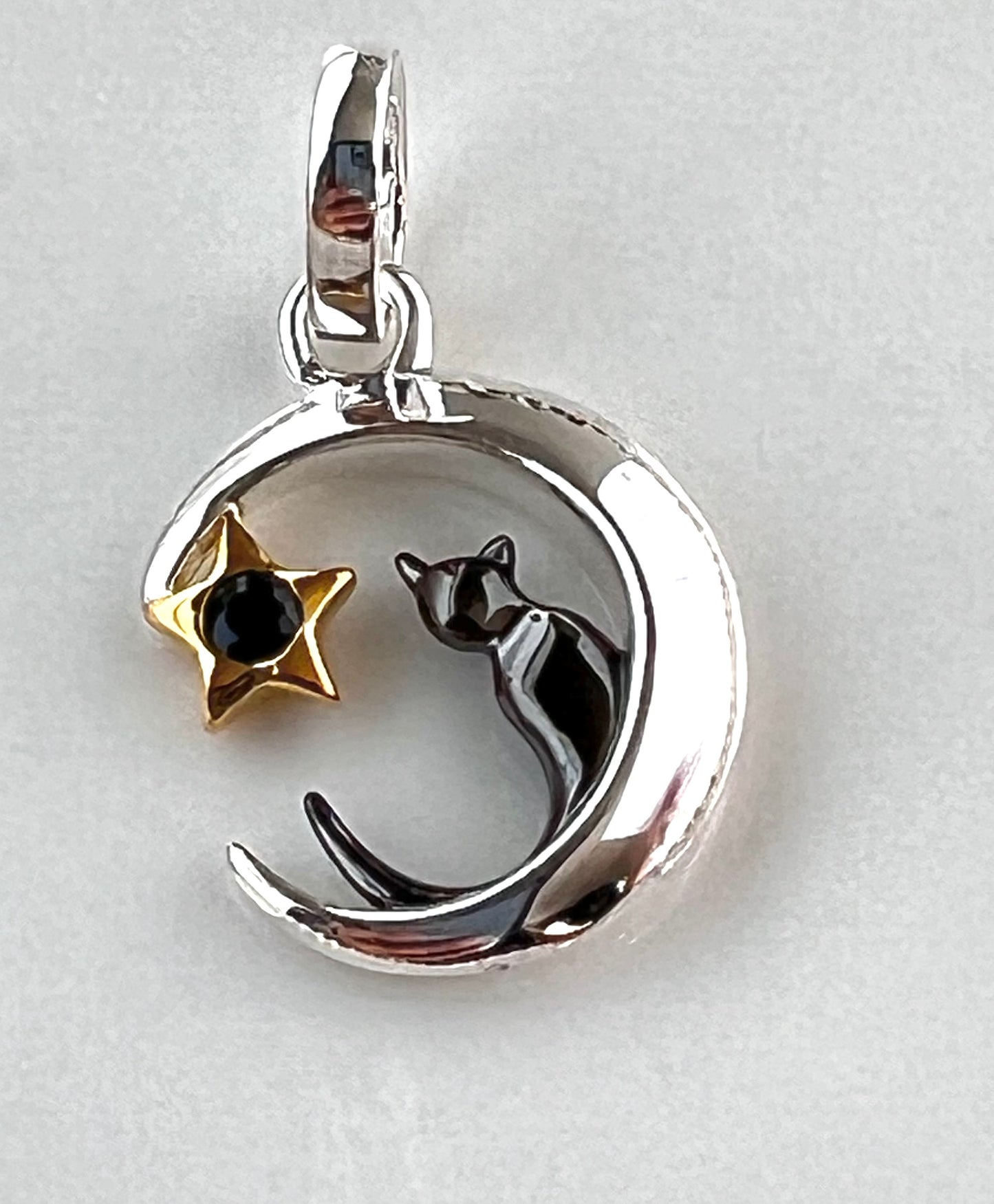 Cadena con Dije de Gato en La Luna, Plata925