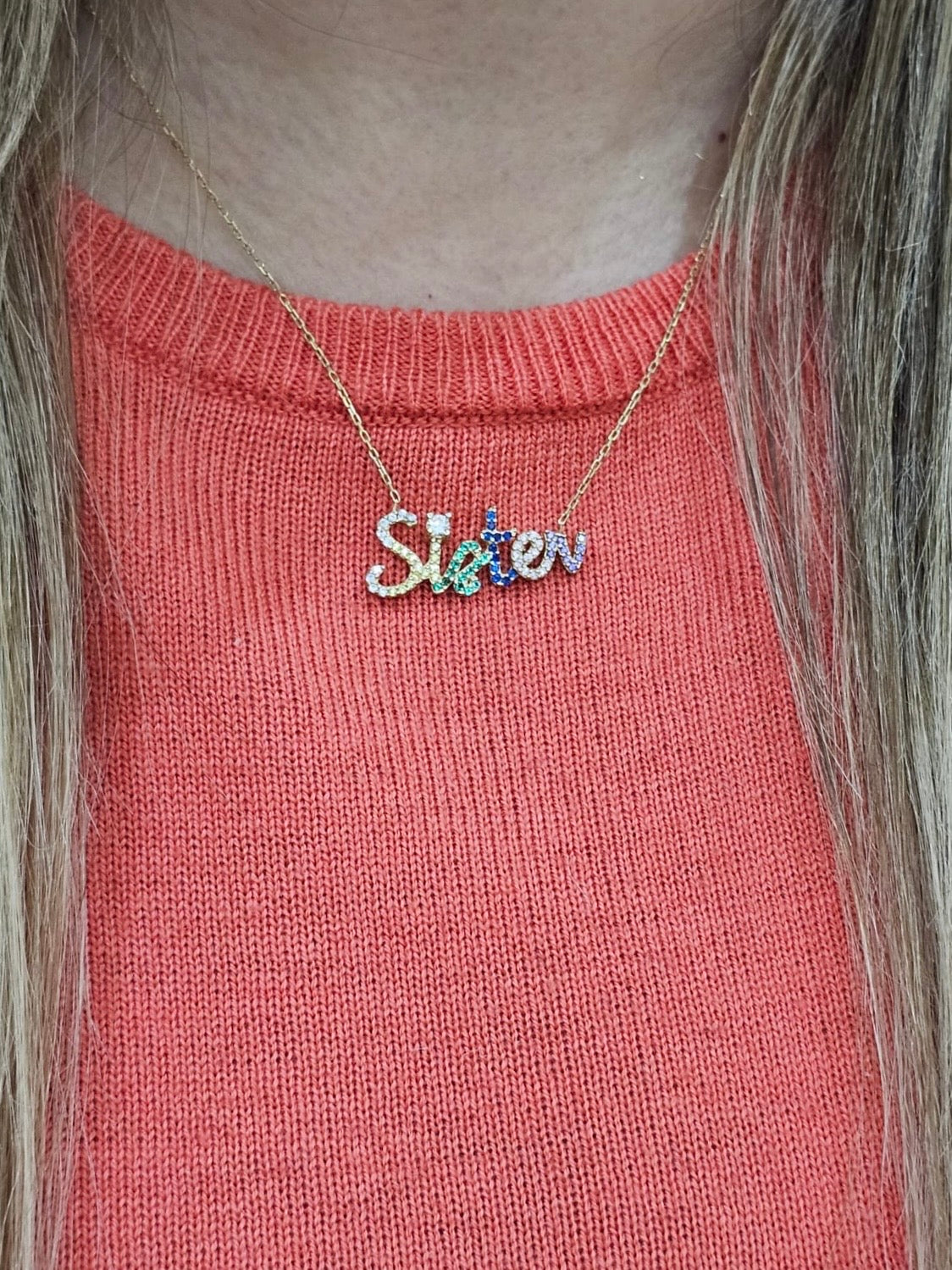 Sister Cadena en Plata925 con Zircones Rainbow