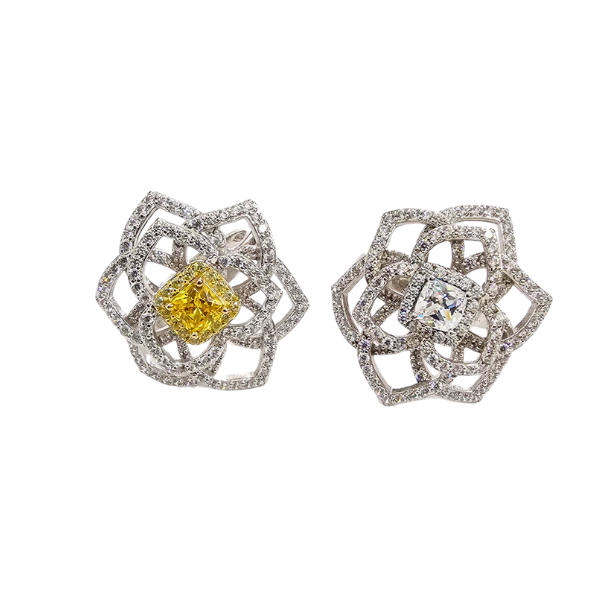 Jenni Anillo Plata 925 con Baño de Oro en Forma de Flor