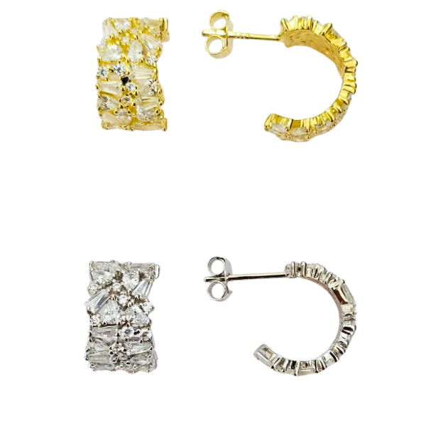 Mia Aritos Tipo Huggies, Plata925 con Baño de Oro