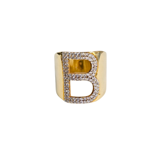 Anillo Inicial B talla 8, Plata925 con Zircones