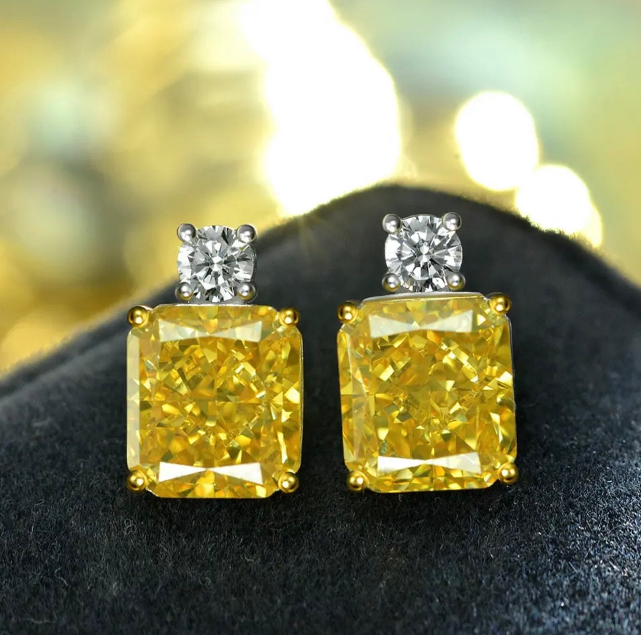 Aritos piedras amarillas