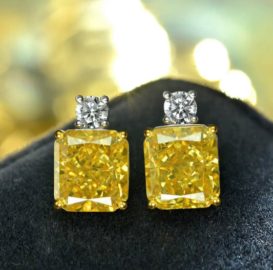Aritos piedras amarillas