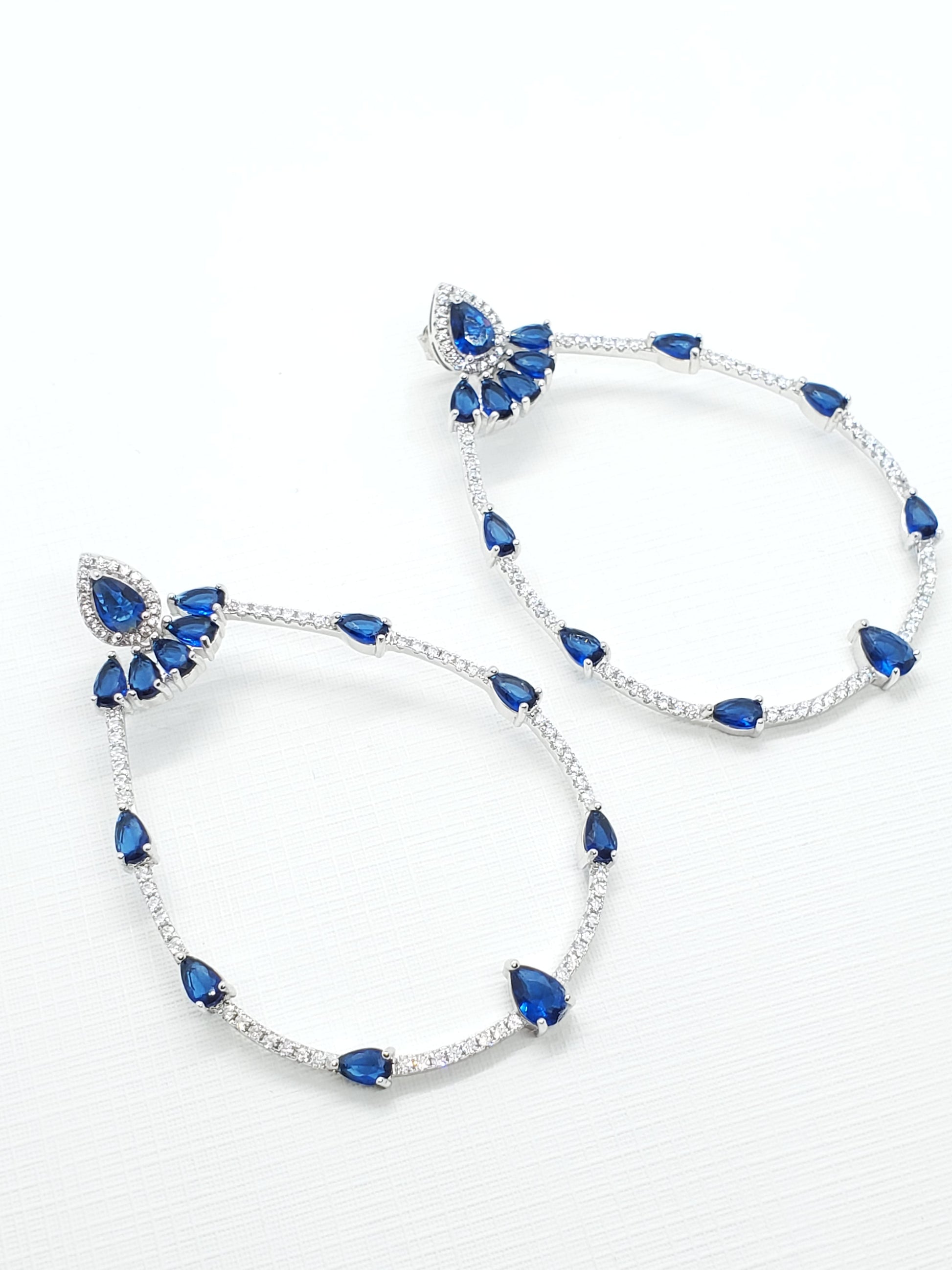 Exquisita joyería, para elevar tu estilo! , sisters jewelry, Just $1800.00! ShopAritos con zircones teardrop azules now at Sister'sJewelrySister'sJewelry{TAGS