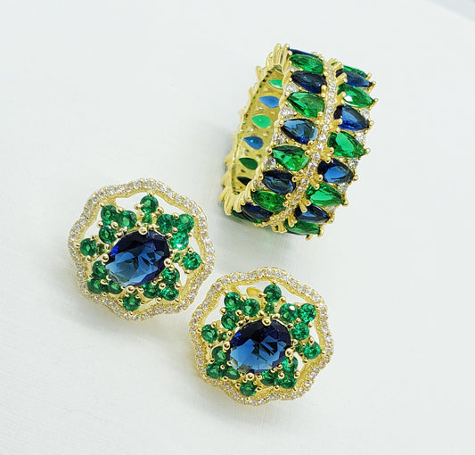Joyería Fina, para toda ocasión } from {sisters jewelry} - Just $2500.00! ShopSet verde y azul now at Sister'sJewelrySister'sJewelrySets