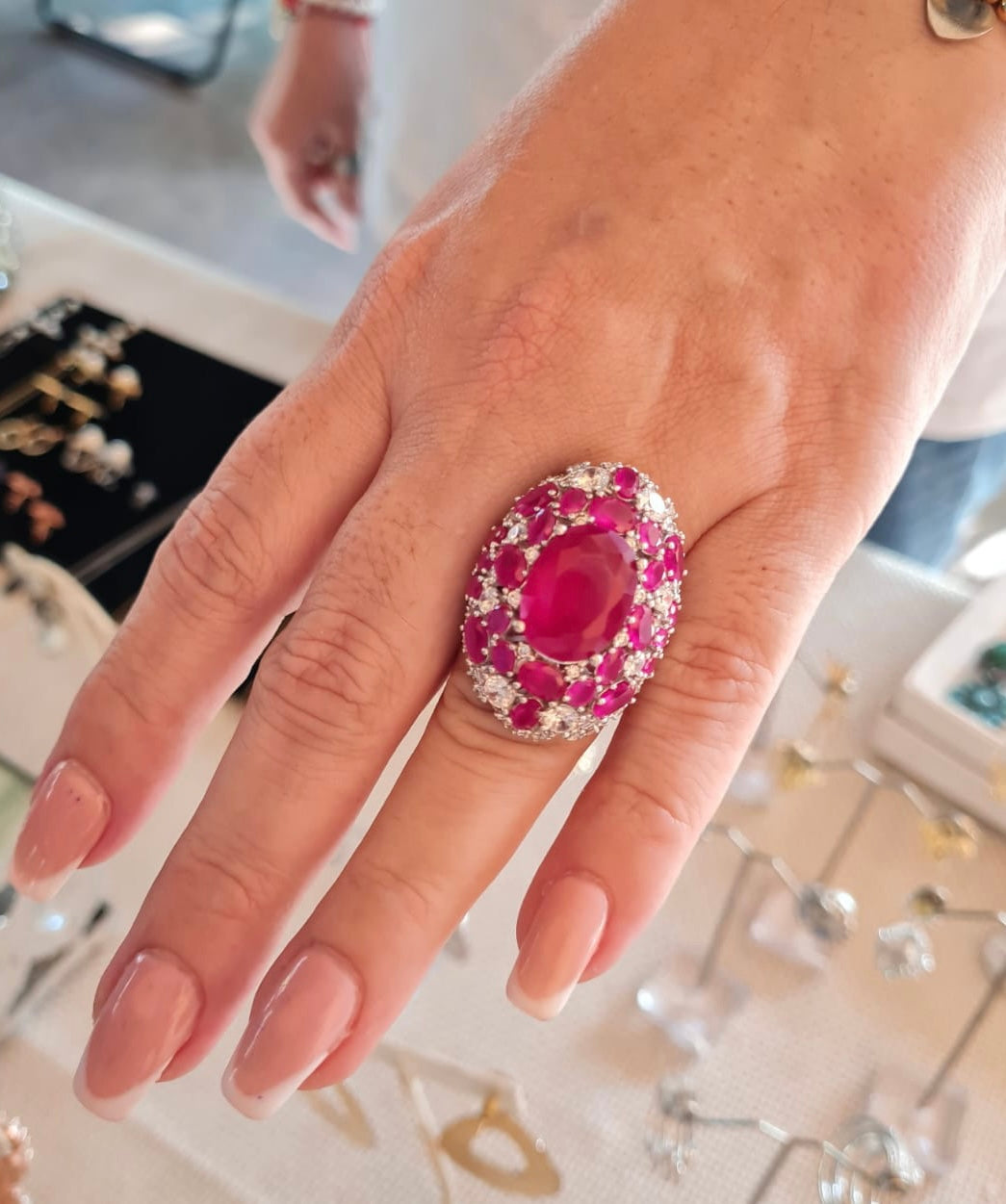 Joyería Fina, para toda ocasión, sisters jewelry, Just $2800.00! ShopAnillo con zircones fucsia now at Sister'sJewelrySister'sJewelry{TAGS