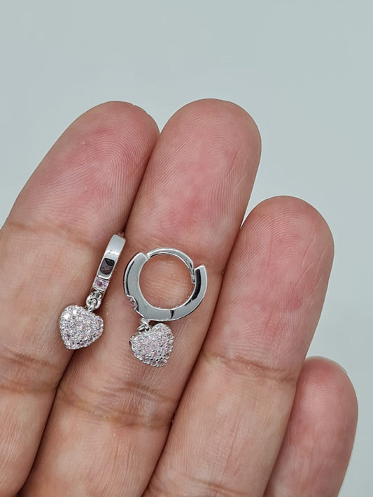Exquisita joyería, para elevar tu estilo! , sisters jewelry, Just $550.00! ShopAritos Mini Hoop Charm corazon rosado now at Sister'sJewelrySister'sJewelry{TAGS